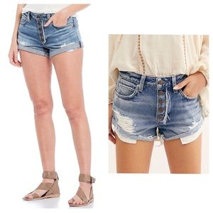 NWT Free People Romeo Rolled Cuff Denim Shorts 25
